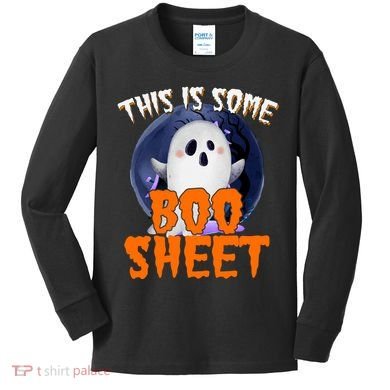 This Is Some Boo Sheet Funny Halloween Ghost Kids Long Sleeve Shirt