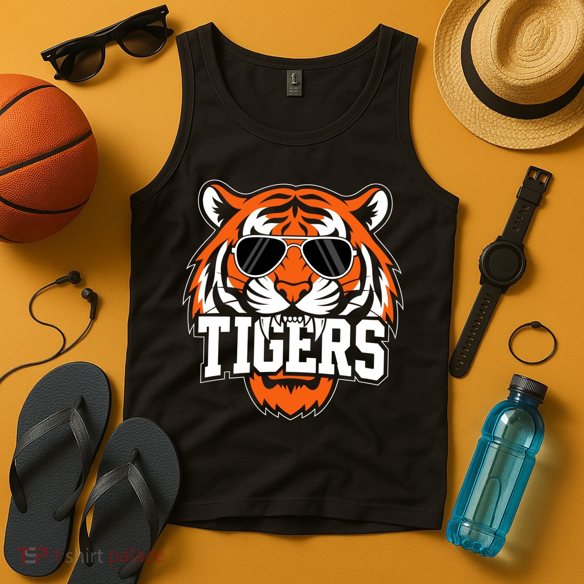 Tigers Inspirational Sports Fan Athletic Name Tank Top