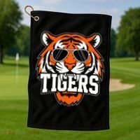 Tigers Inspirational Sports Fan Athletic Name Golf Towel thumb 1