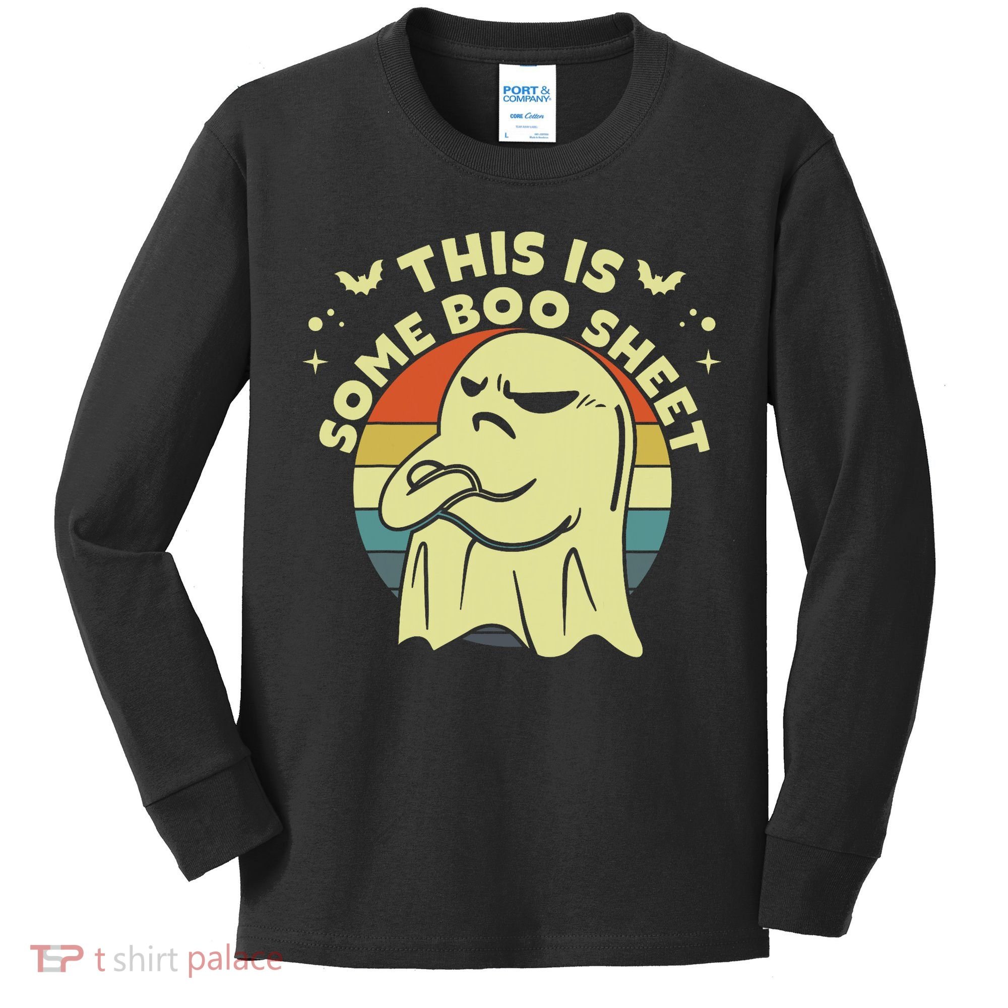 This Is Some Boo Sheet Ghost Halloween Costume Funny Kids Long Sleeve Shirt