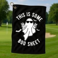 This Is Some Boo Sheet Ghost Funny Halloween Golf Towel thumb 1