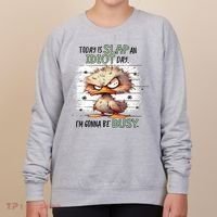 Today Is Slap An Idiot Day IM Gonna Be Busy Women's Sweatshirt thumb 0
