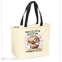 Today Is Slap An Idiot Day IM Gonna Be Busy Tote Bag thumb 2