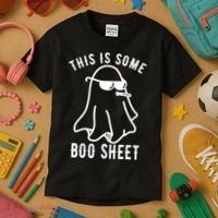 This Is Some Boo Sheet Funny Ghost Kids T-Shirt thumb 3