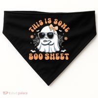 This Is Some Boo Sheet Cute Ghost Halloween USA-Made Doggie Bandana thumb 0