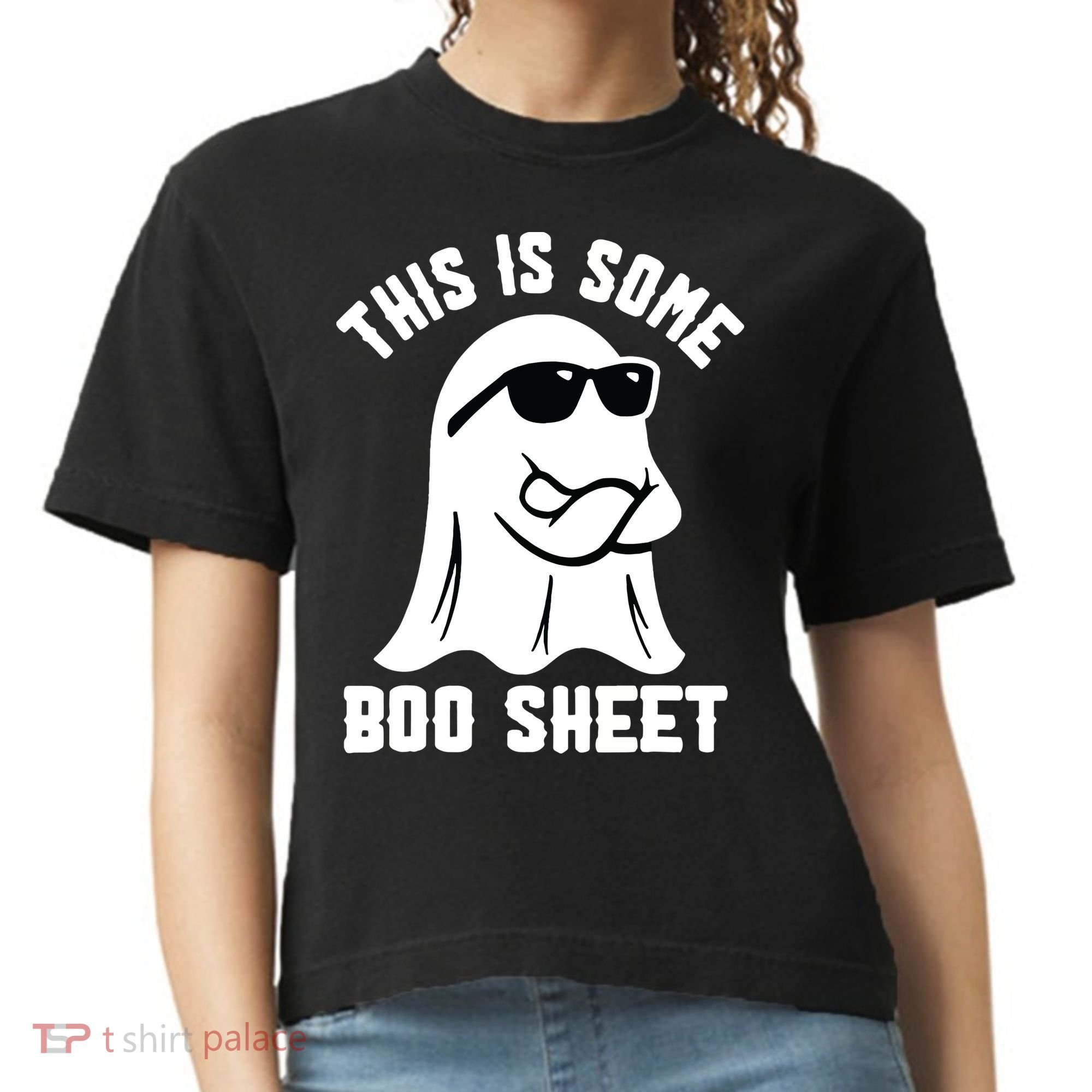 This Is Some Boo Sheet Ghost Retro Halloween Costume Comfort Colors Boxy T-Shirt