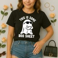 This Is Some Boo Sheet Ghost Retro Halloween Costume Comfort Colors Boxy T-Shirt thumb 2