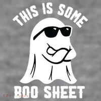 This Is Some Boo Sheet Ghost Retro Halloween Costume Women's Racerback Cropped Tank thumb 2