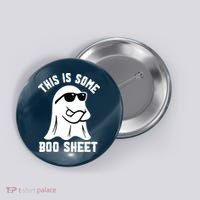 This Is Some Boo Sheet Ghost Retro Halloween Costume Button thumb 0