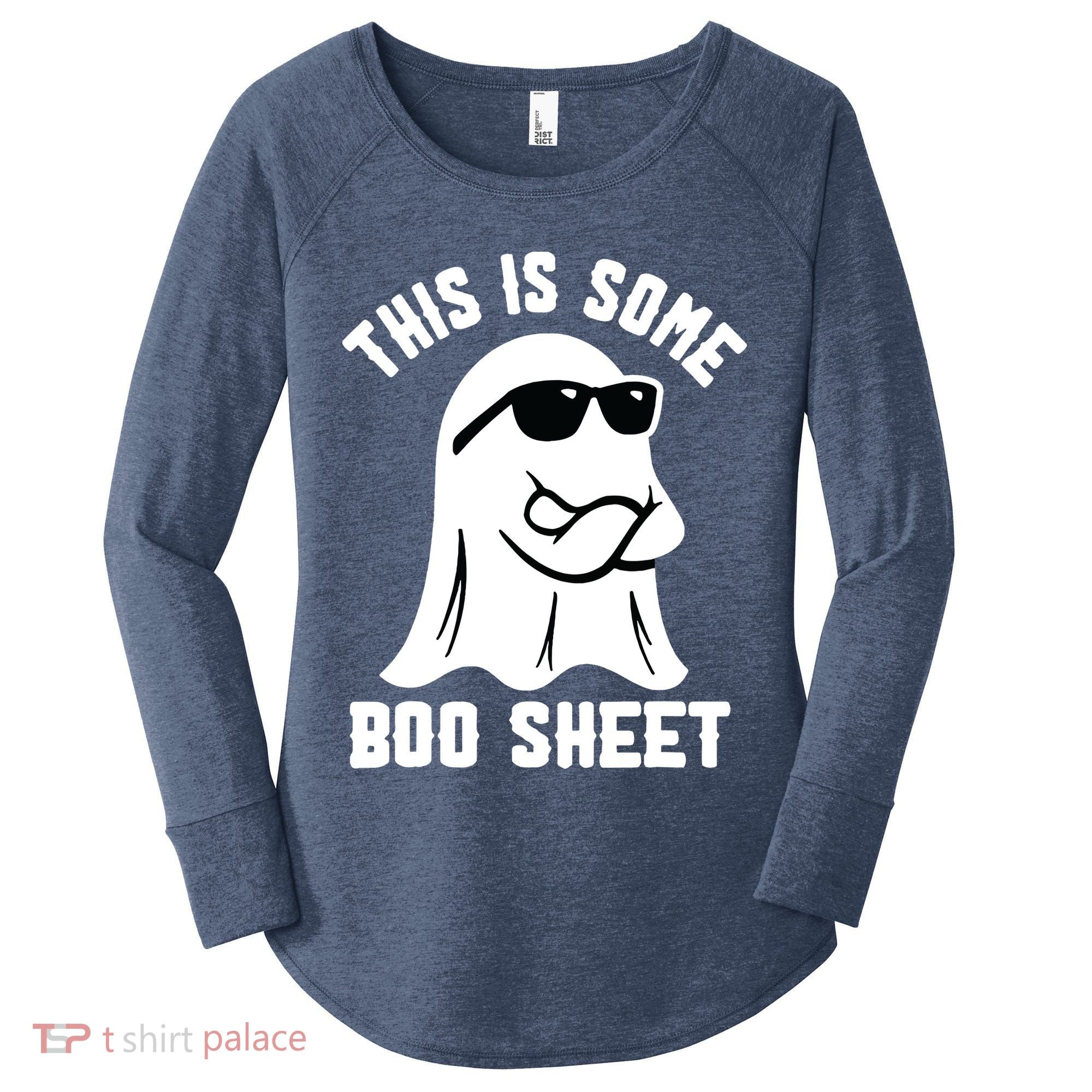 This Is Some Boo Sheet Ghost Retro Halloween Costume Women's Perfect Tri Tunic Long Sleeve Shirt