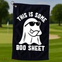 This Is Some Boo Sheet Ghost Retro Halloween Costume Golf Towel thumb 1