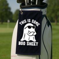 This Is Some Boo Sheet Ghost Retro Halloween Costume Golf Towel thumb 2