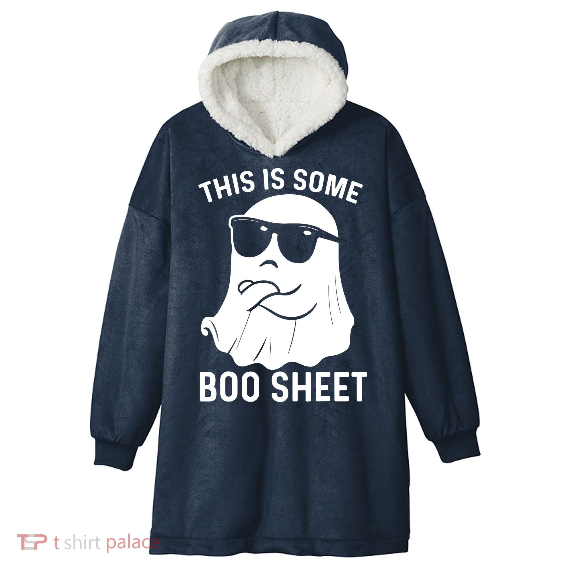 This Is Some Boo Sheet Ghost Halloween Costume Hooded Wearable Blanket