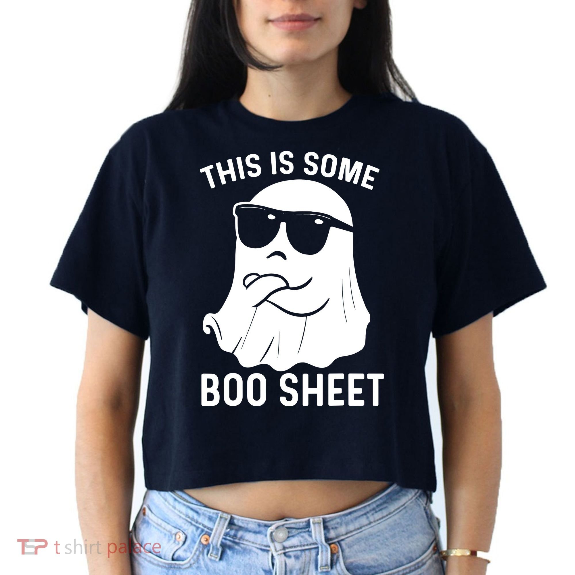This Is Some Boo Sheet Ghost Halloween Costume Women's Crop Top Tee