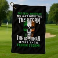 The Irish Storm Proud Irish American Cute Gift Golf Towel thumb 1