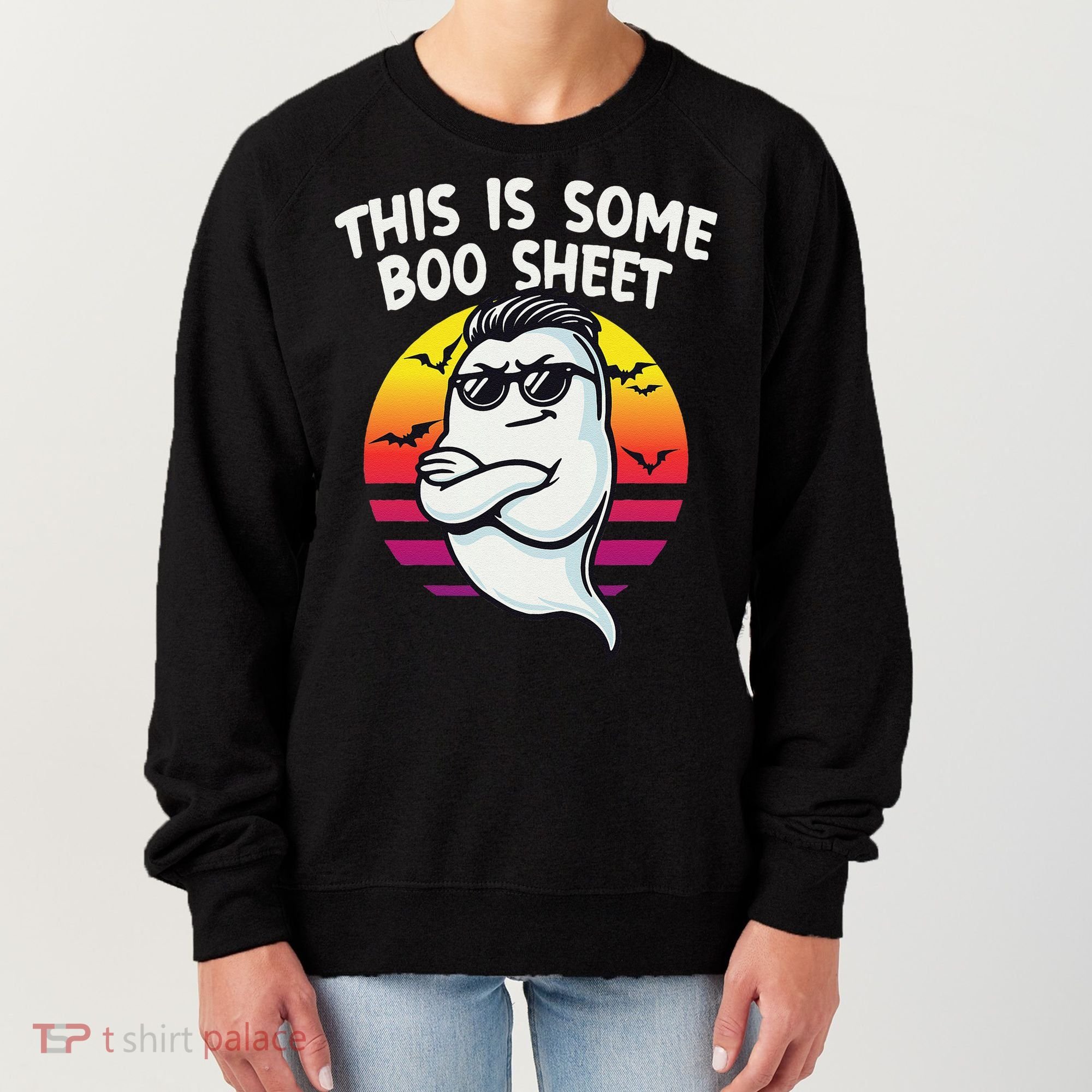 This Is Some Boo Sheet Funny Retro Halloween Ghost Women's Sweatshirt