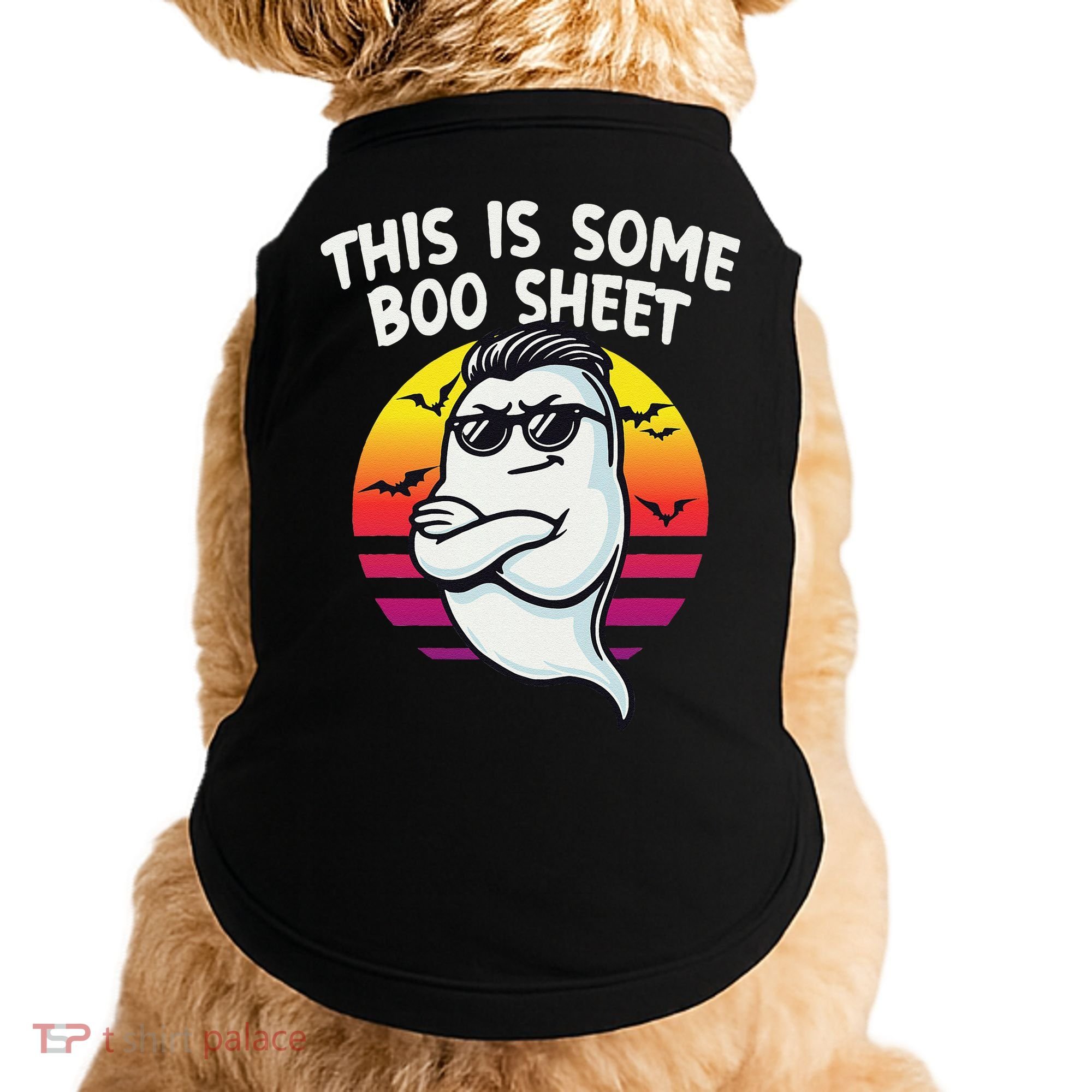 This Is Some Boo Sheet Funny Retro Halloween Ghost Doggie Tank