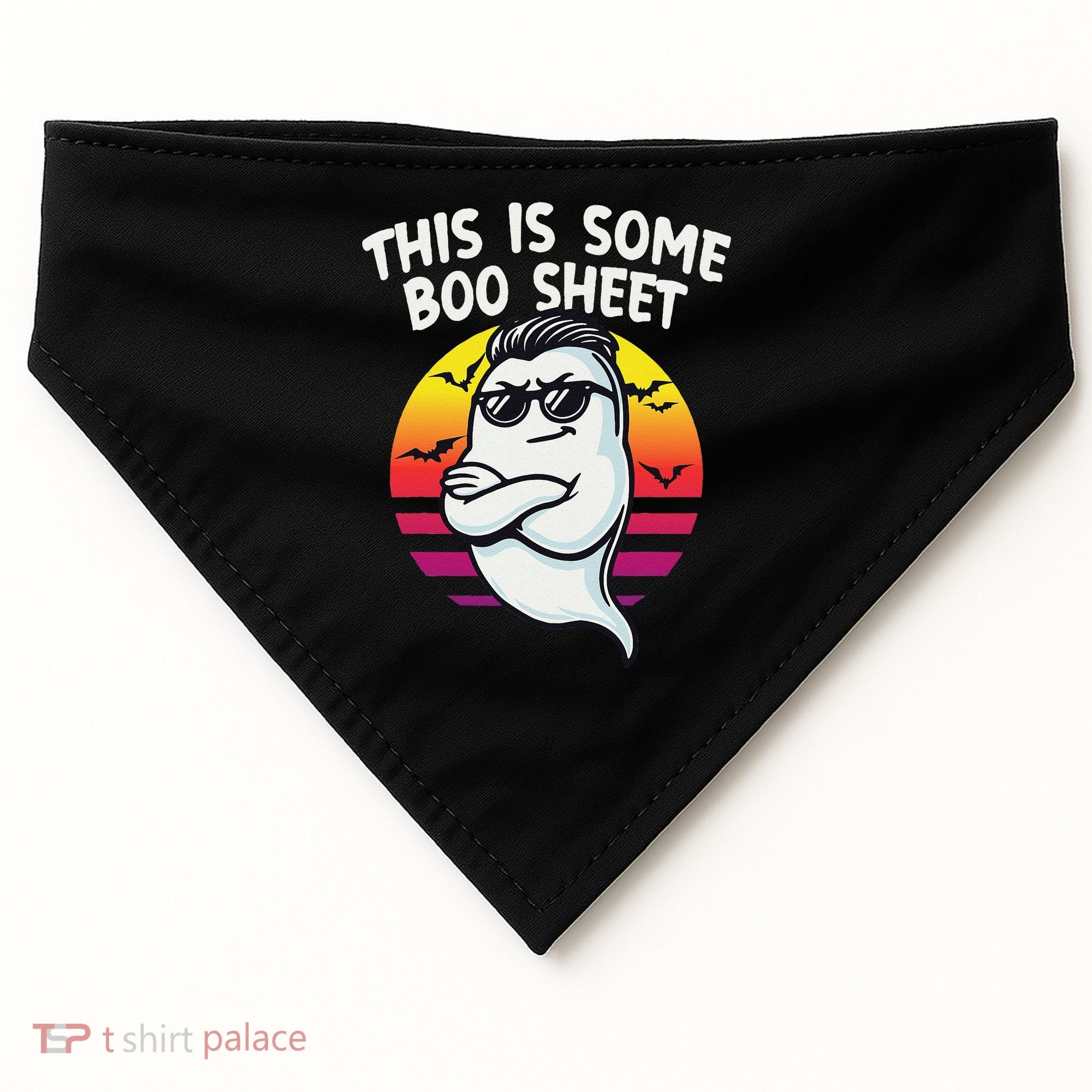 This Is Some Boo Sheet Funny Retro Halloween Ghost USA-Made Doggie Bandana