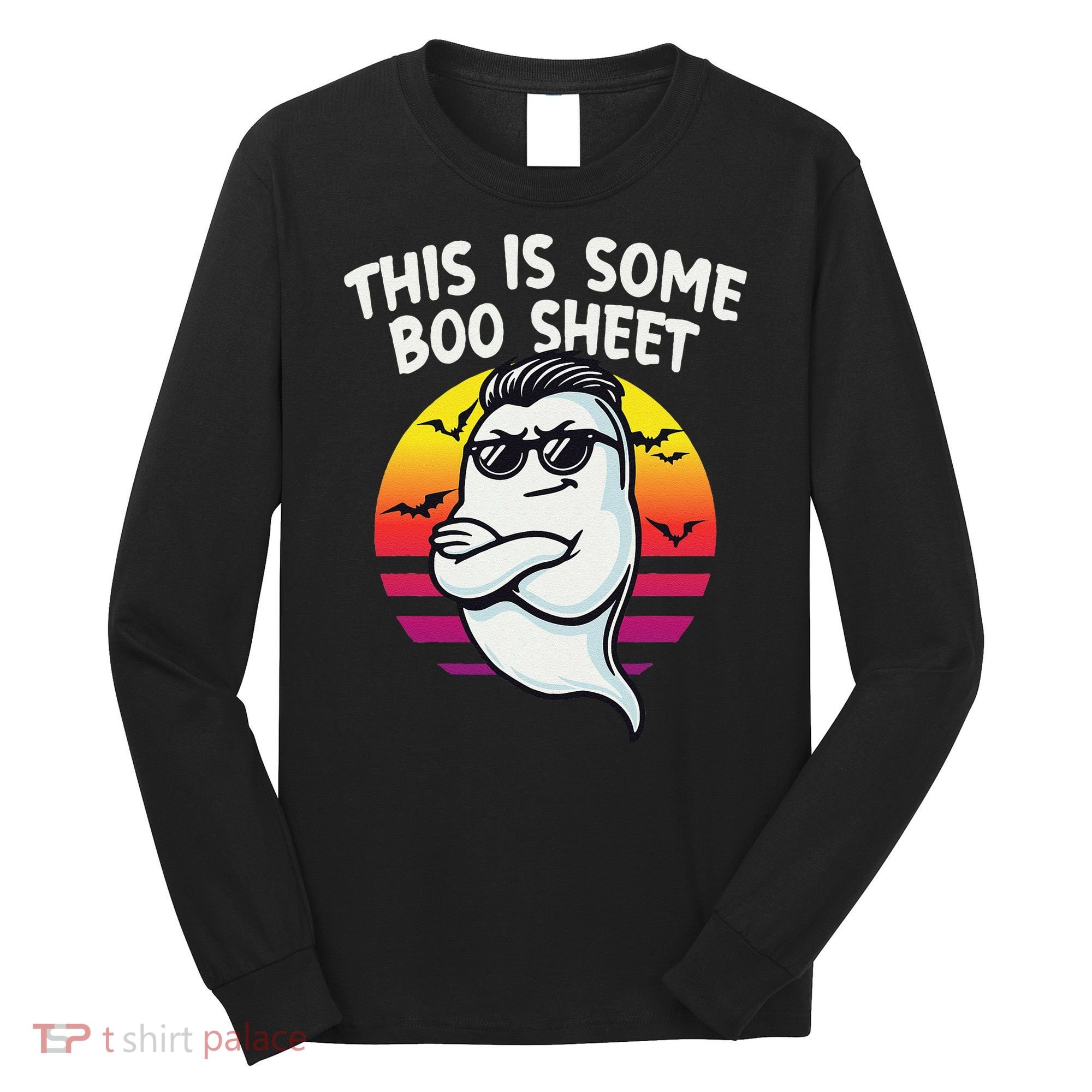 This Is Some Boo Sheet Funny Retro Halloween Ghost Long Sleeve Shirt