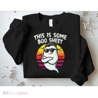 This Is Some Boo Sheet Funny Retro Halloween Ghost Sweatshirt thumb 2