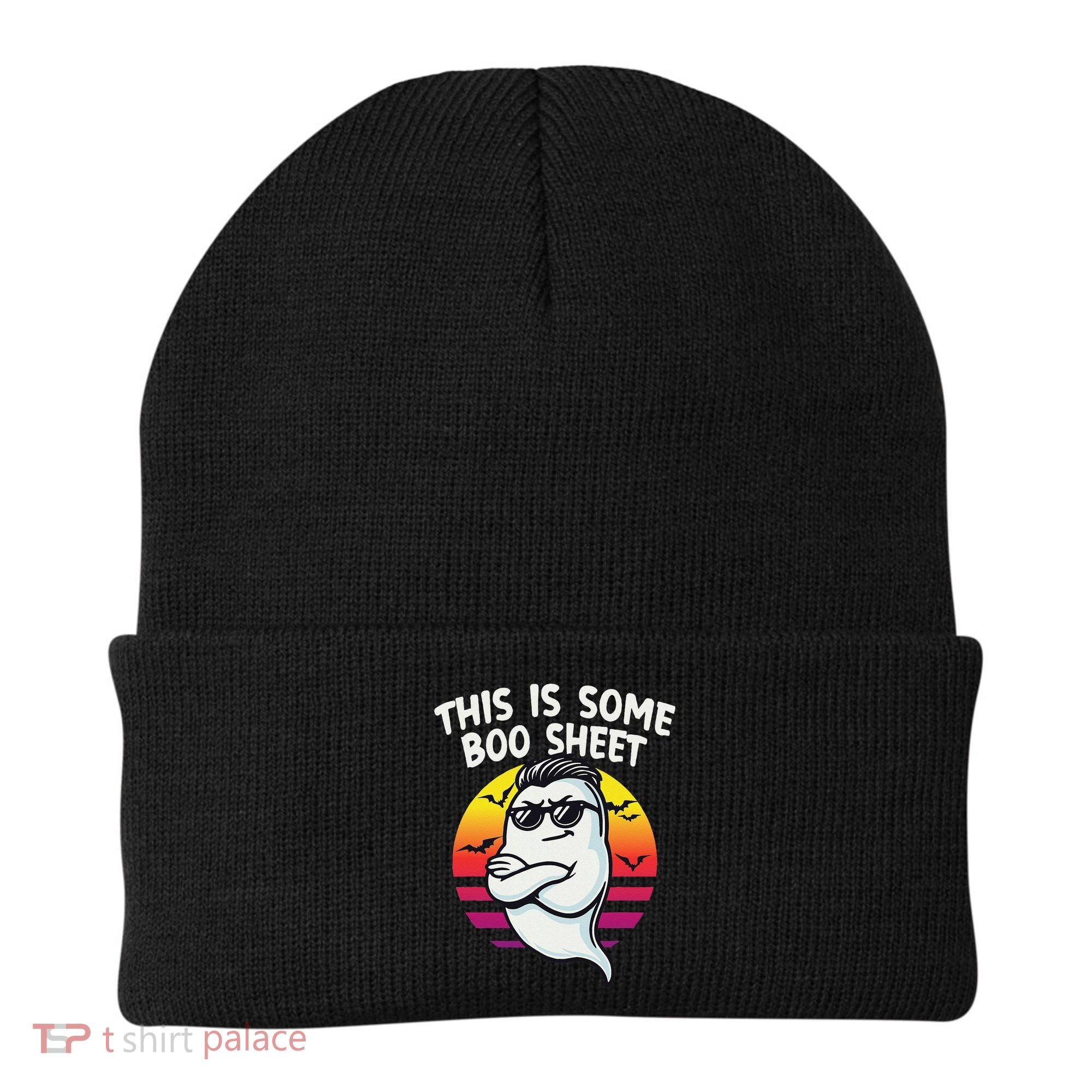 This Is Some Boo Sheet Funny Retro Halloween Ghost Beanie