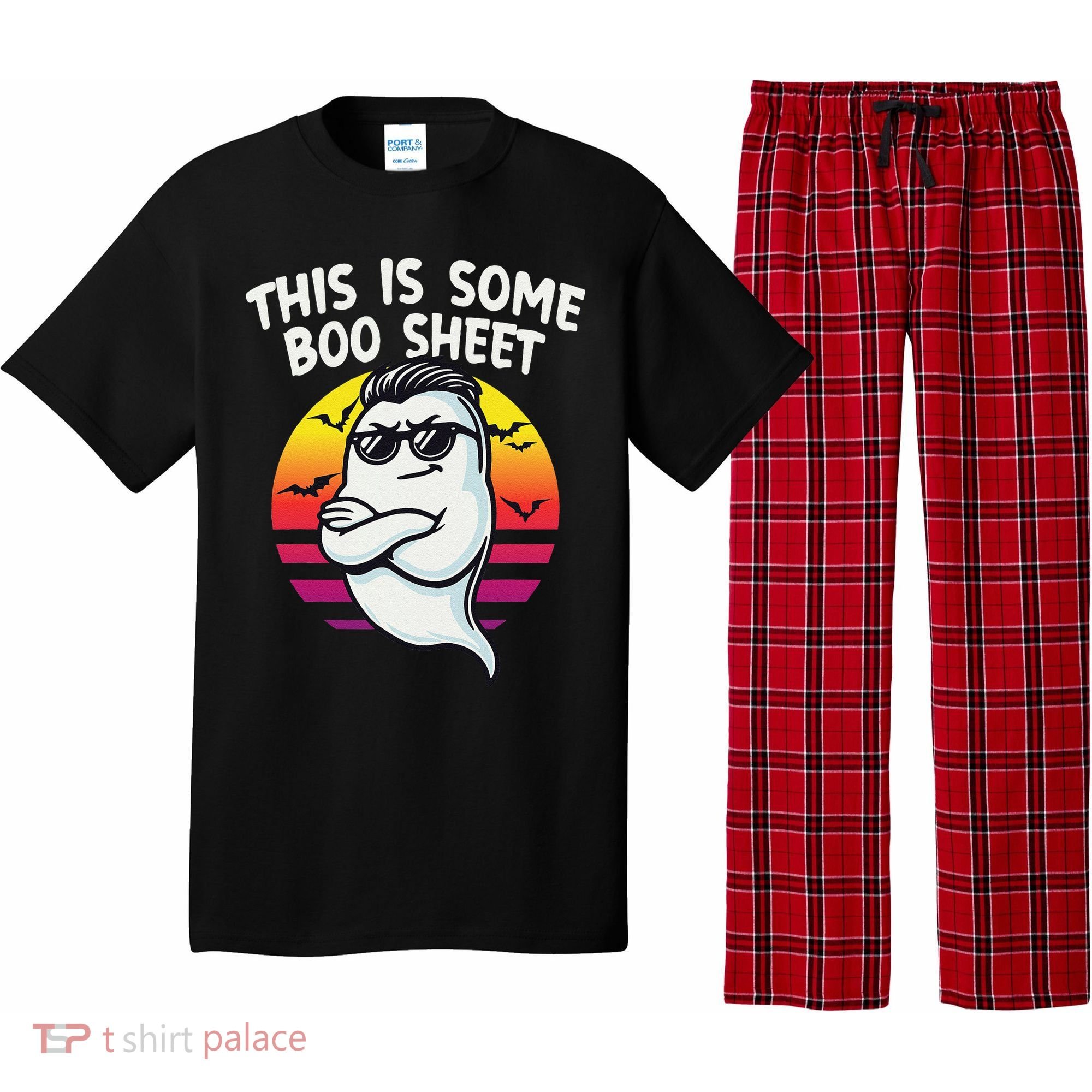 This Is Some Boo Sheet Funny Retro Halloween Ghost Pajama Set