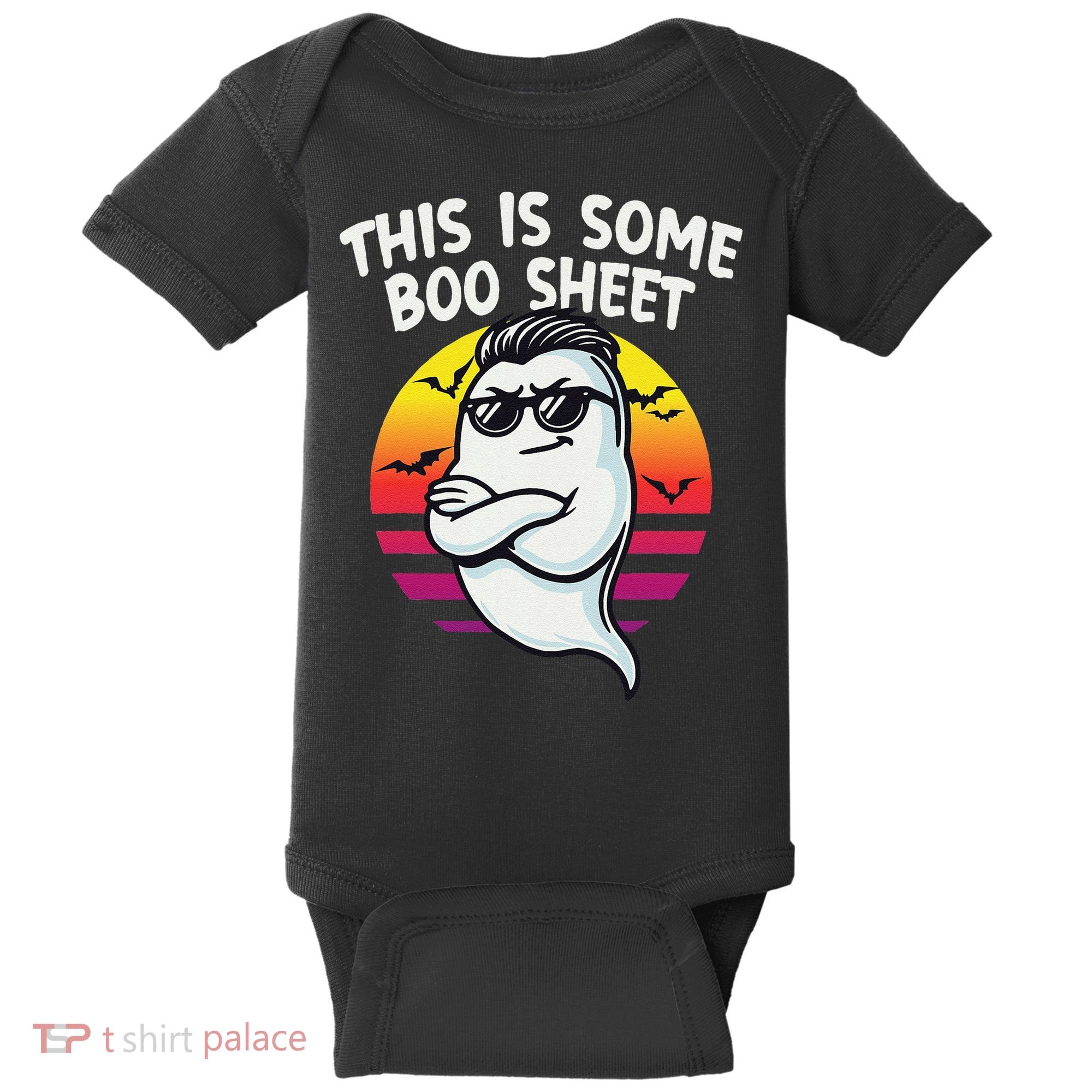 This Is Some Boo Sheet Funny Retro Halloween Ghost Baby Bodysuit