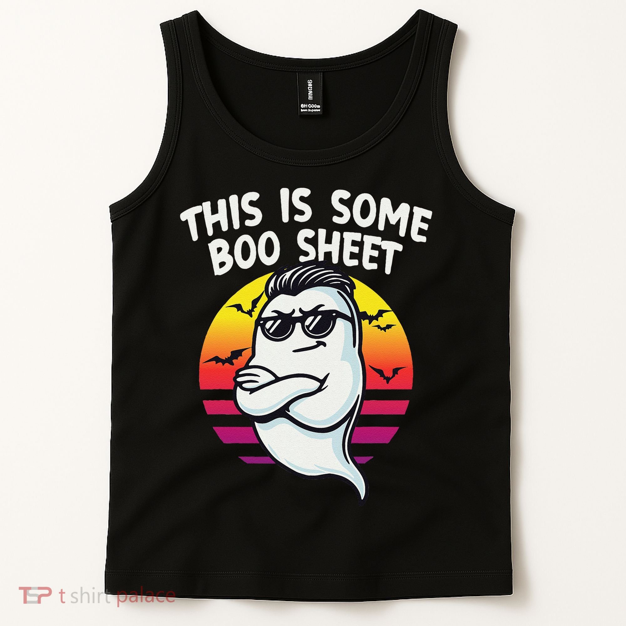 This Is Some Boo Sheet Funny Retro Halloween Ghost Tank Top
