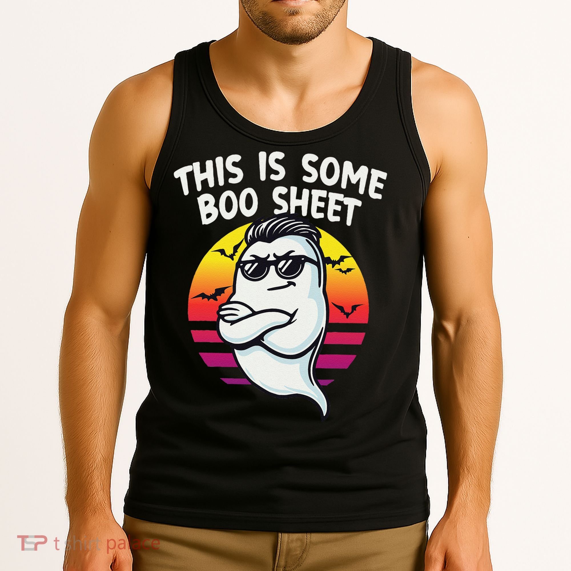 This Is Some Boo Sheet Funny Retro Halloween Ghost Tank Top
