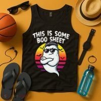 This Is Some Boo Sheet Funny Retro Halloween Ghost Tank Top thumb 4
