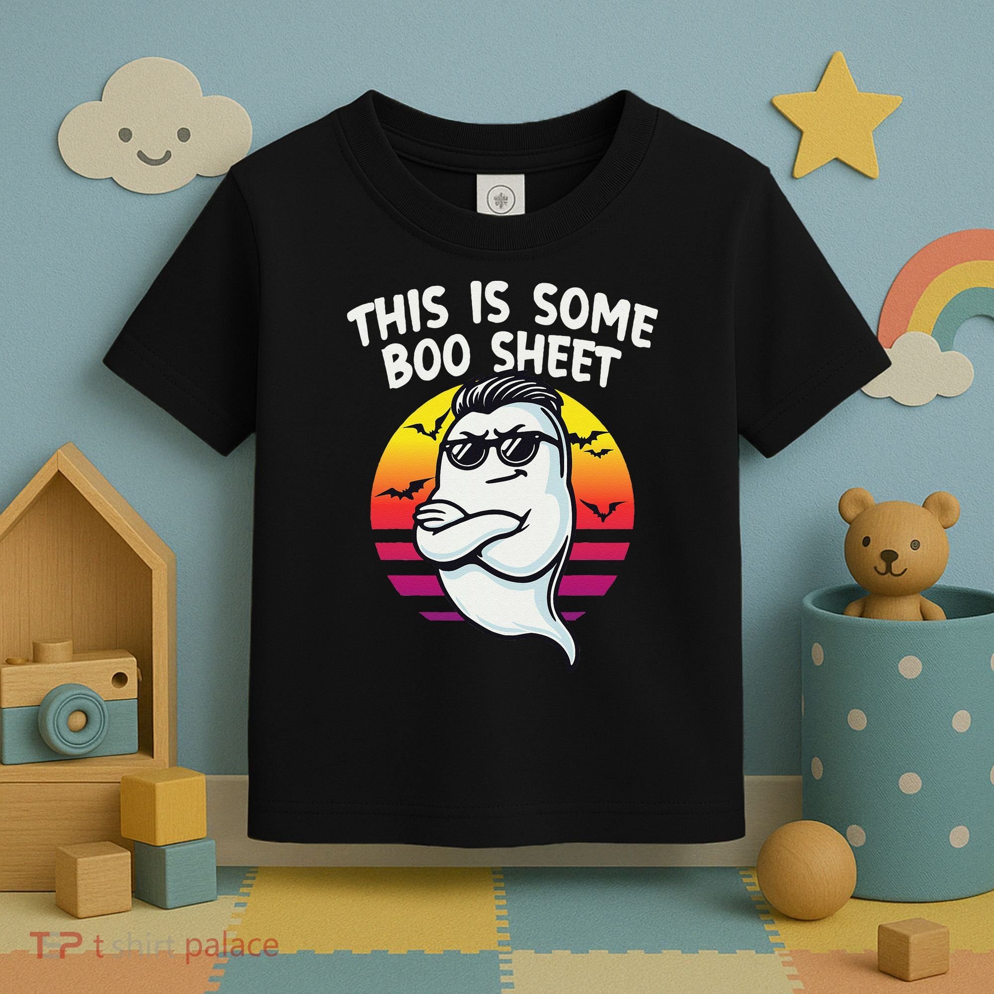 This Is Some Boo Sheet Funny Retro Halloween Ghost Toddler T-Shirt