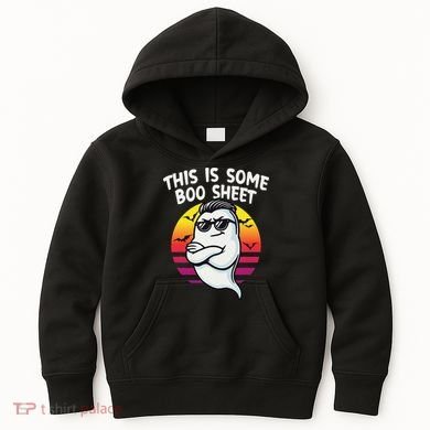 This Is Some Boo Sheet Funny Retro Halloween Ghost Kids Hoodie
