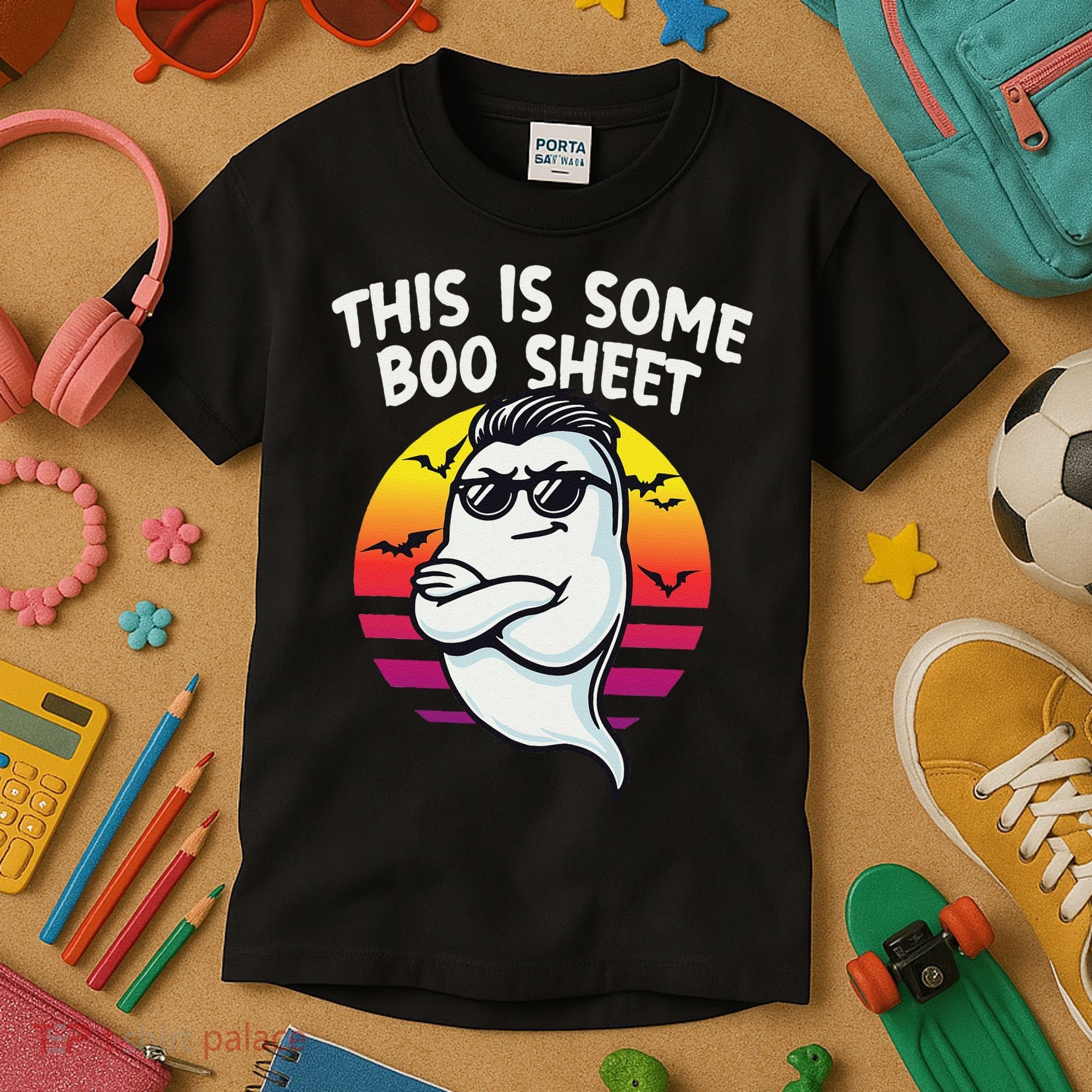 This Is Some Boo Sheet Funny Retro Halloween Ghost Kids T-Shirt