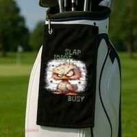 Today Is Slap An Idiot Day IM Gonna Be Busy Golf Towel thumb 2