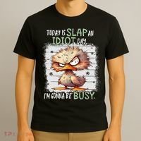 Today Is Slap An Idiot Day IM Gonna Be Busy Funny Quote T-Shirt thumb 3