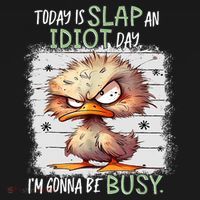 Today Is Slap An Idiot Day IM Gonna Be Busy Funny Quote Toddler T-Shirt thumb 4