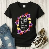 Trust In The Lord Scriptural Quote Biblical Women's T-Shirt thumb 3