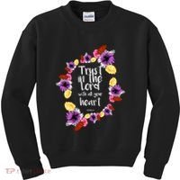 Trust In The Lord Scriptural Quote Biblical Kids Sweatshirt thumb 0