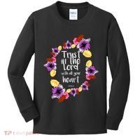 Trust In The Lord Scriptural Quote Biblical Kids Long Sleeve Shirt thumb 0