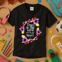 Trust In The Lord Scriptural Quote Biblical Kids T-Shirt thumb 3