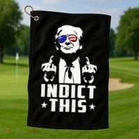 Trump Indict This Political Arrest For Republican Golf Towel thumb 1
