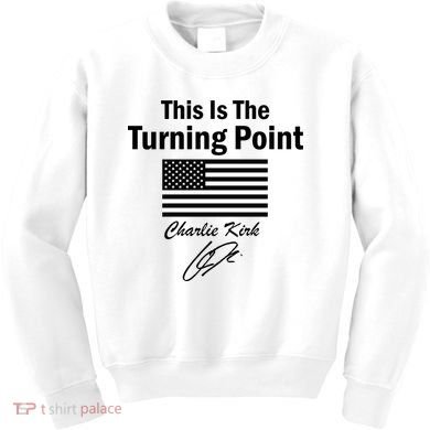 This Is The Turning Point Charlie Kirk Signature Kids Sweatshirt