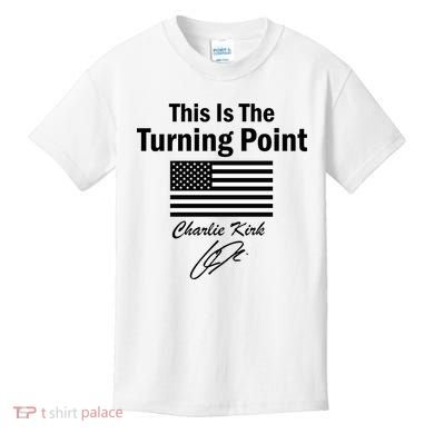 This Is The Turning Point Charlie Kirk Signature Kids T-Shirt