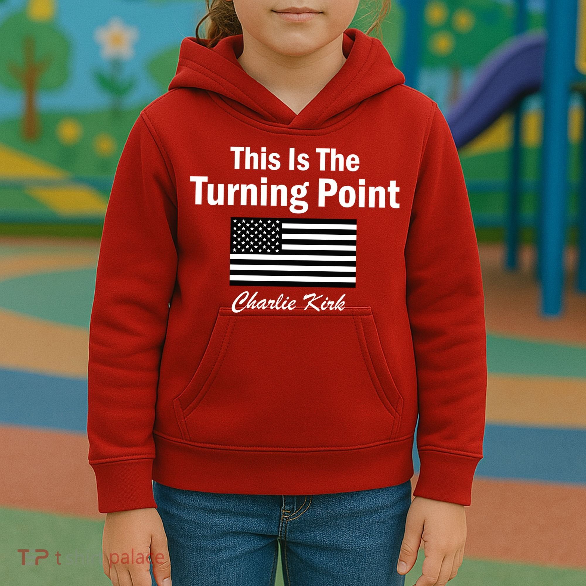 This Is The Turning Point Charlie Kirk Kids Hoodie