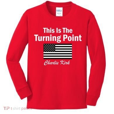 This Is The Turning Point Charlie Kirk Kids Long Sleeve Shirt