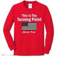 This Is The Turning Point Charlie Kirk Kids Long Sleeve Shirt thumb 0