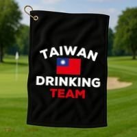 Taiwan Ing Team Taiwanese Flag Beer Funny Group Party Meaningful Gift Golf Towel thumb 1