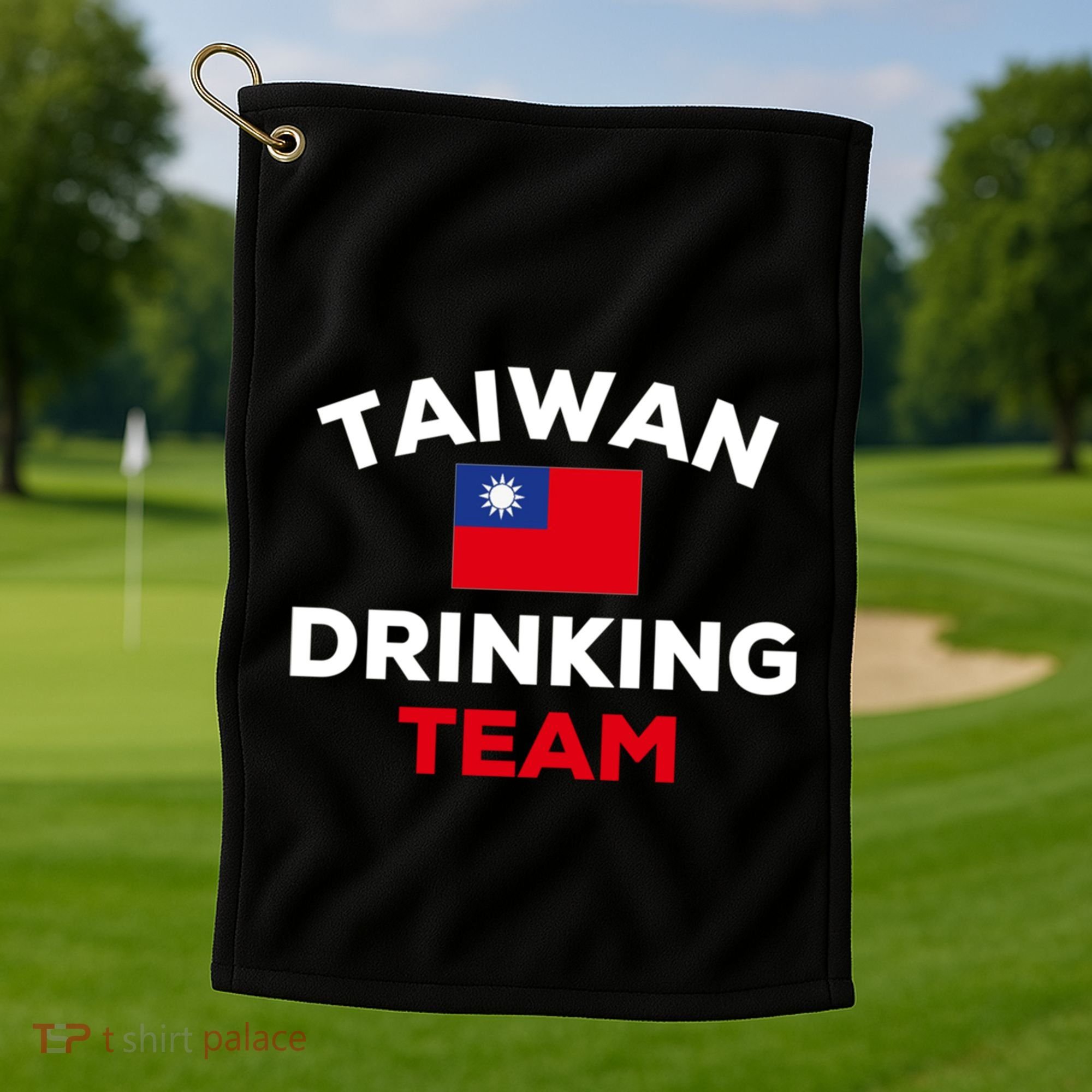 Taiwan Ing Team Taiwanese Flag Beer Funny Group Party Meaningful Gift Golf Towel