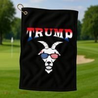 Trump Is The Goat Golf Towel thumb 1