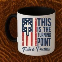 This Is The Turning Point Patriotic Faith & Freedom USA Coffee Mug thumb 2
